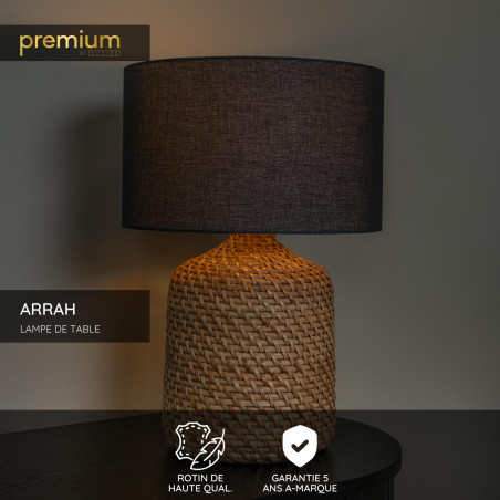 Lucide ARRAH - Lampe de table - Ø 35 cm - 1xE27 - Naturel - Premium