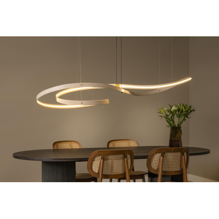 Lucide SLALOM - Suspension - LED Dim. - CCT - 1x80W 2200K/4000K - Crème - Premium