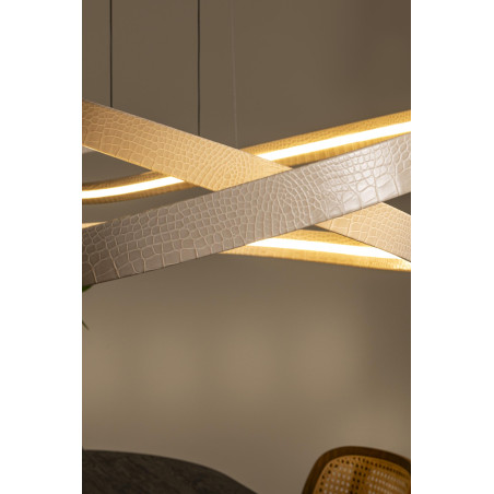 Lucide SLALOM - Suspension - LED Dim. - CCT - 1x80W 2200K/4000K - Crème - Premium
