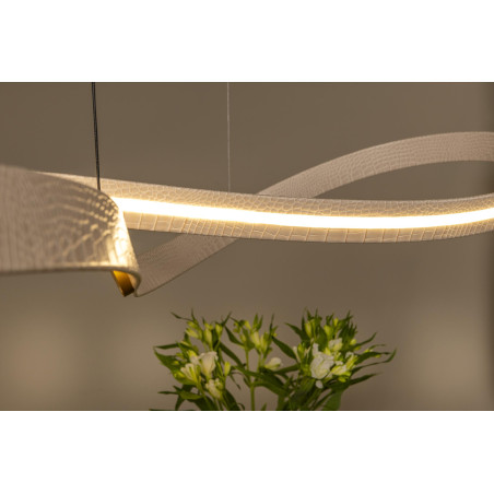 Lucide SLALOM - Suspension - LED Dim. - CCT - 1x80W 2200K/4000K - Crème - Premium