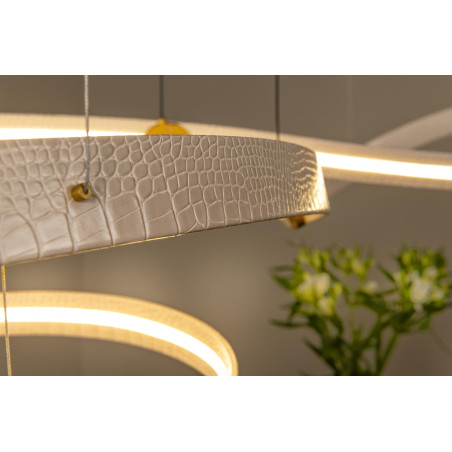 Lucide SLALOM - Suspension - LED Dim. - CCT - 1x80W 2200K/4000K - Crème - Premium
