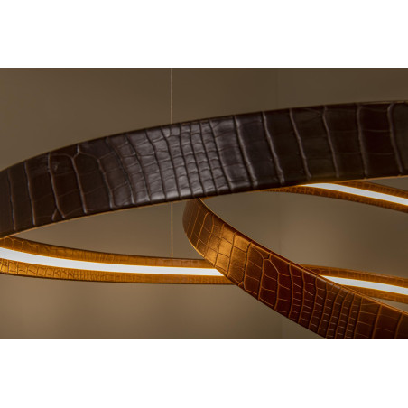 Lucide SLALOM - Suspension - LED Dim. - CCT - 1x80W 2200K/4000K - Café - Premium