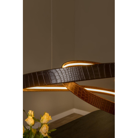 Lucide SLALOM - Suspension - LED Dim. - CCT - 1x80W 2200K/4000K - Café - Premium