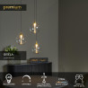 Lucide GISELA - Suspension - Ø 36 cm - LED Dim. - 3x4,3W 2700K - Transparent - Premium