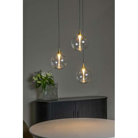 Lucide GISELA - Suspension - Ø 36 cm - LED Dim. - 3x4,3W 2700K - Transparent - Premium