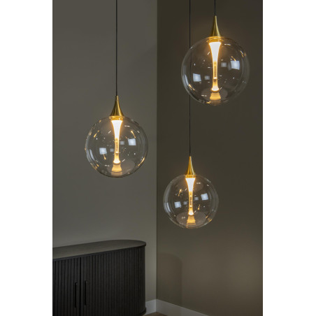 Lucide GISELA - Suspension - Ø 36 cm - LED Dim. - 3x4,3W 2700K - Transparent - Premium