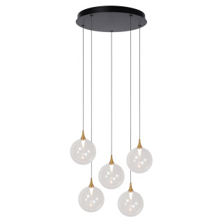 Lucide GISELA - Suspension - Ø 48 cm - LED Dim. - 5x3,8W 2700K - Transparent - Premium
