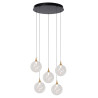 Lucide GISELA - Suspension - Ø 48 cm - LED Dim. - 5x3,8W 2700K - Transparent - Premium