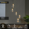 Lucide GISELA - Suspension - Ø 48 cm - LED Dim. - 5x3,8W 2700K - Transparent - Premium