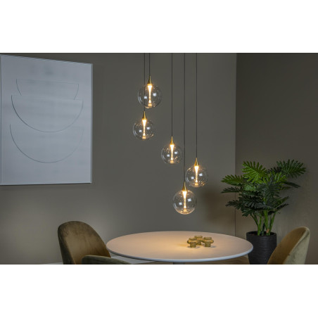 Lucide GISELA - Suspension - Ø 48 cm - LED Dim. - 5x3,8W 2700K - Transparent - Premium