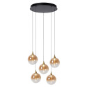 Lucide GISELA - Suspension - Ø 48 cm - LED Dim. - 5x3,8W 2700K - Ambre - Premium