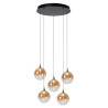 Lucide GISELA - Suspension - Ø 48 cm - LED Dim. - 5x3,8W 2700K - Ambre - Premium