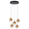 Lucide GISELA - Suspension - Ø 48 cm - LED Dim. - 5x3,8W 2700K - Ambre - Premium