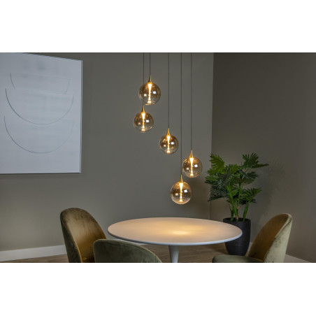 Lucide GISELA - Suspension - Ø 48 cm - LED Dim. - 5x3,8W 2700K - Ambre - Premium