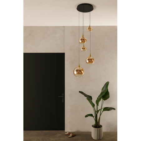 Lucide GISELA - Suspension - Ø 57 cm - LED Dim. - 2700K - Avec module LED remplaçable - Ambre - Premium