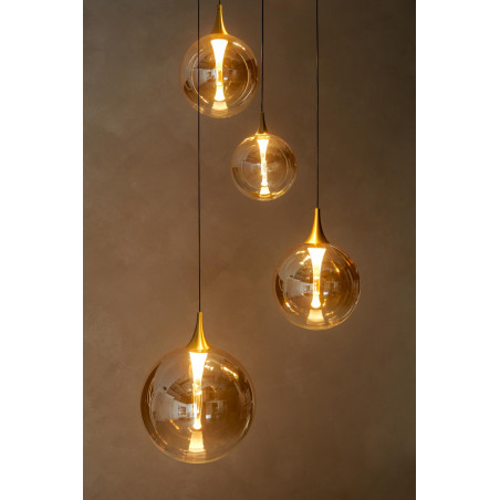 Lucide GISELA - Suspension - Ø 57 cm - LED Dim. - 2700K - Avec module LED remplaçable - Ambre - Premium