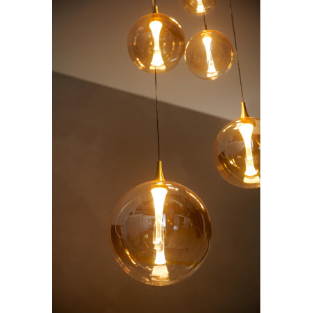 Lucide GISELA - Suspension - Ø 57 cm - LED Dim. - 2700K - Avec module LED remplaçable - Ambre - Premium