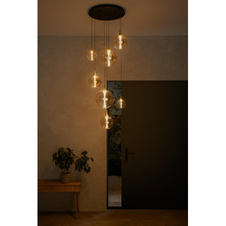 Lucide GISELA - Suspension - Ø 84 cm - LED Dim. - 2700K - Avec module LED remplaçable - Ambre - Premium