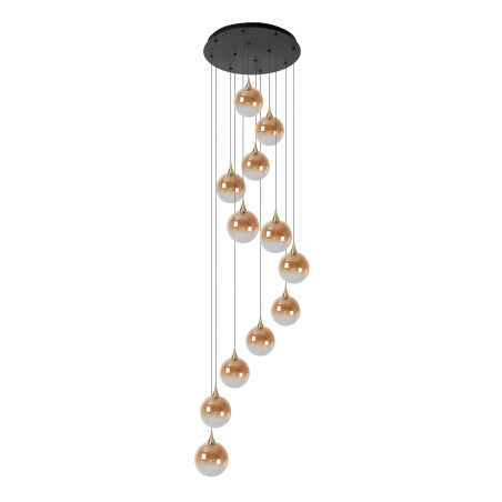 Lucide GISELA - Suspension - Ø 61 cm - LED Dim. - 12x3,5W 2700K - Convient aux mezzanines et plafonds hauts - Ambre - Premium