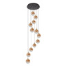Lucide GISELA - Suspension - Ø 61 cm - LED Dim. - 12x3,5W 2700K - Convient aux mezzanines et plafonds hauts - Ambre - Premium