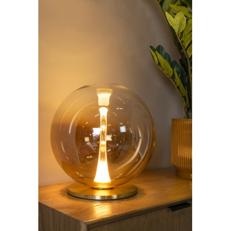 Lucide GISELA - Lampe de table - Ø 30 cm - LED Dim. - 1x12W 2500K - Ambre - Premium