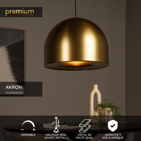 Lucide AKRON - Suspension - Ø 50 cm - 1xE27 - Or Mat / Laiton - Premium