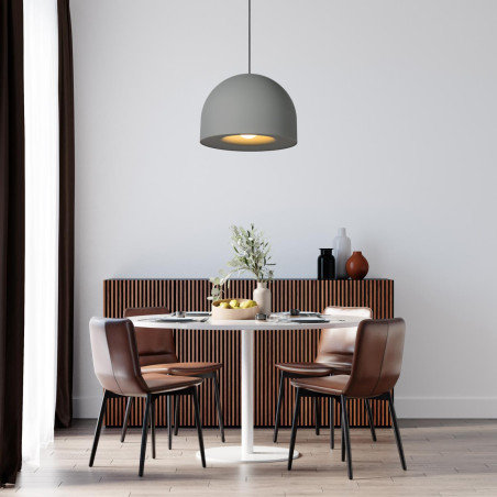 Lucide AKRON - Suspension - Ø 50 cm - 1xE27 - Convient aux mezzanines et plafonds hauts - Gris - Premium