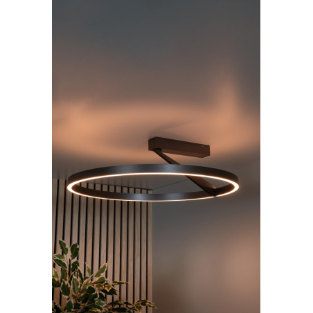 Lucide APPLAUSE - Plafonnier - Ø 60 cm - LED Dim. - CCT - 1x40W 2200K/4000K - Fer gris - Premium