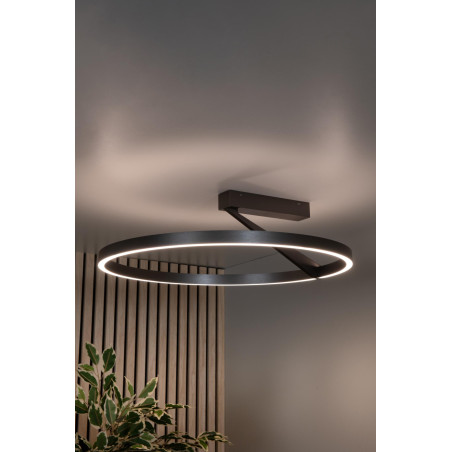 Lucide APPLAUSE - Plafonnier - Ø 60 cm - LED Dim. - CCT - 1x40W 2200K/4000K - Fer gris - Premium
