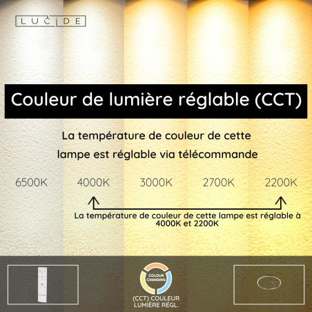 Lucide APPLAUSE - Plafonnier - Ø 60 cm - LED Dim. - CCT - 1x40W 2200K/4000K - Café - Premium