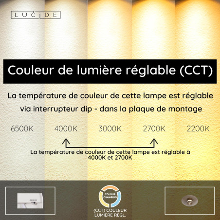 Lucide SANTIAGO - Plafonnier - Ø 23 cm - LED Dim. - CCT - 1x10W 2700K/4000K - Ambre - Premium