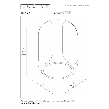 Lucide BRAGA - Plafonnier - 1xGU10 (MR16) - Café - Premium