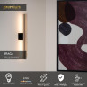 Lucide BRAGA - Applique murale Intérieur/Extérieur - LED - 1x10W 2700K - IP54 - Café - Premium