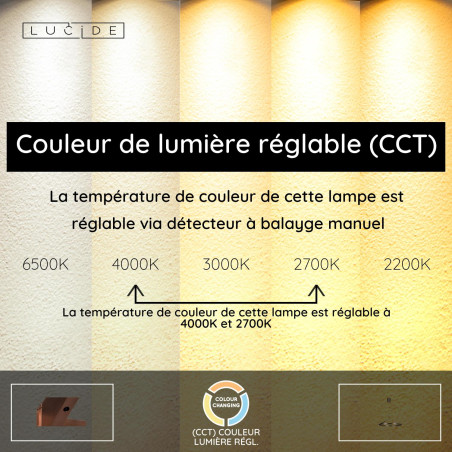 Lucide APPLAUSE - Suspension - Ø 80 cm - LED Dim. - CCT - 1x50W 2700K/4000K - Détecteur à balayage manuel - Fer gris - Premium