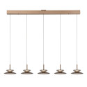 Lucide SANTIAGO - Suspension - LED Dim. - CCT - 5x10W 2700K/4000K - Ambre - Premium