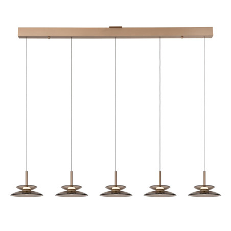 Lucide SANTIAGO - Suspension - LED Dim. - CCT - 5x10W 2700K/4000K - Ambre - Premium