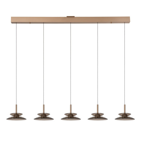 Lucide SANTIAGO - Suspension - LED Dim. - CCT - 5x10W 2700K/4000K - Ambre - Premium