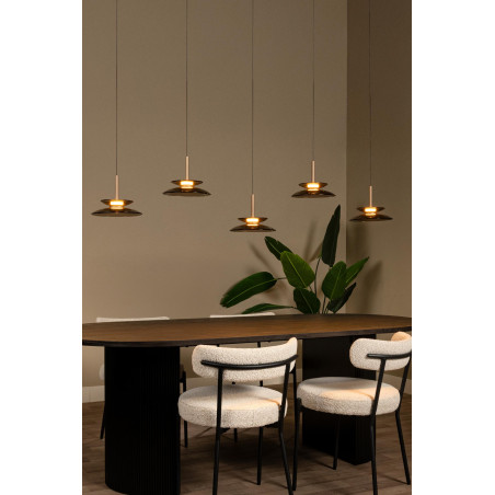 Lucide SANTIAGO - Suspension - LED Dim. - CCT - 5x10W 2700K/4000K - Ambre - Premium
