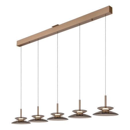 Lucide SANTIAGO - Suspension - LED Dim. - CCT - 5x10W 2700K/4000K - Ambre - Premium