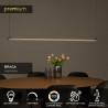 Lucide BRAGA - Suspension - LED Dim. - CCT - 1x36W 2700K/4000K - Détecteur à balayage manuel - Café - Premium