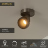 Lucide ESFERA - Spot plafond - Ø 11,2 cm - LED Dim. - 1x11W 2700K - Fer gris - Premium