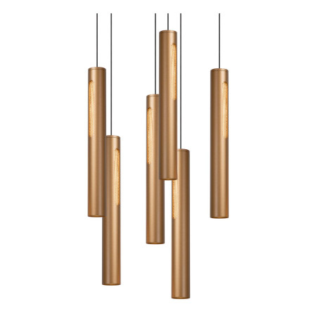 Lucide GRIFFITH - Suspension - Ø 38 cm - LED Dim. - CCT - 6x6W 2700K/4000K - Bronze - Premium