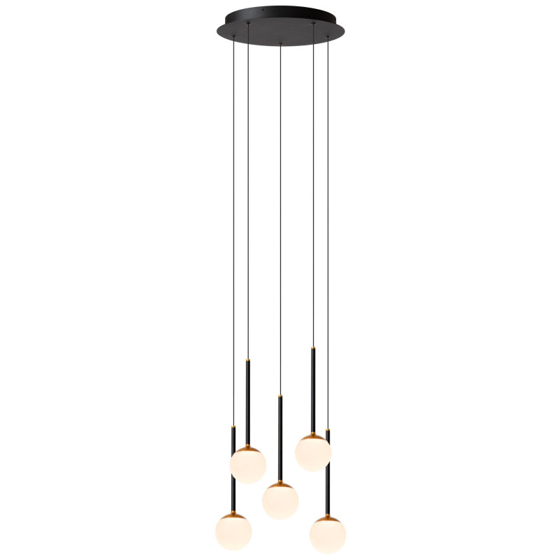 Lucide CALINA - Suspension - Ø 42 cm - LED Dim. - 5x8,2W 2700K - Noir - Premium