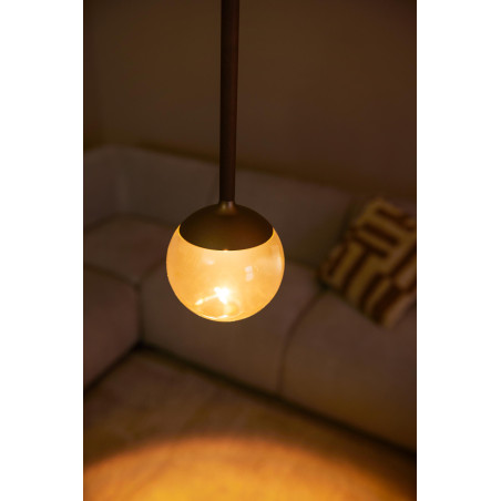Lucide CALINA - Suspension - Ø 9,9 cm - LED Dim. - CCT - 1x7W 2200K/3300K - Avec module LED remplaçable - Café - Premium