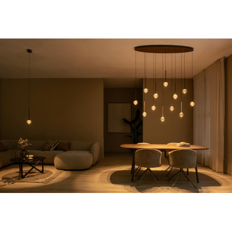 Lucide CALINA - Suspension - Ø 9,9 cm - LED Dim. - CCT - 1x7W 2200K/3300K - Avec module LED remplaçable - Café - Premium