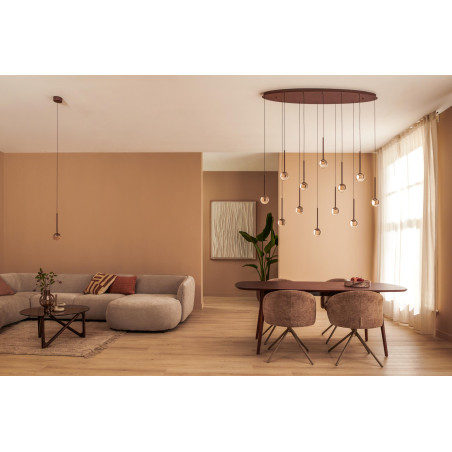 Lucide CALINA - Suspension - Ø 9,9 cm - LED Dim. - CCT - 1x7W 2200K/3300K - Avec module LED remplaçable - Café - Premium