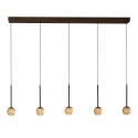 Lucide CALINA - Suspension - LED Dim. - CCT - 5x8,2W 2200K/3300K - Avec module LED remplaçable - Café - Premium