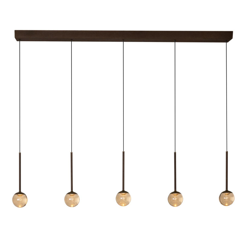 Lucide CALINA - Suspension - LED Dim. - CCT - 5x8,2W 2200K/3300K - Avec module LED remplaçable - Café - Premium