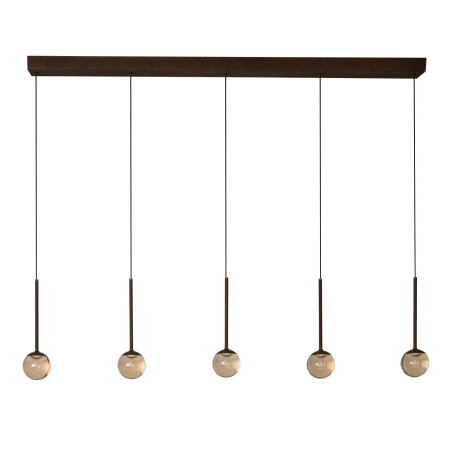 Lucide CALINA - Suspension - LED Dim. - CCT - 5x8,2W 2200K/3300K - Avec module LED remplaçable - Café - Premium