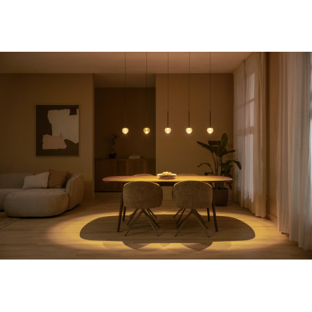 Lucide CALINA - Suspension - LED Dim. - CCT - 5x8,2W 2200K/3300K - Avec module LED remplaçable - Café - Premium